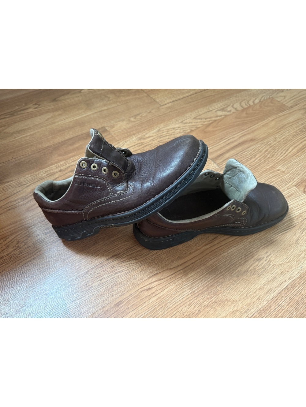 Merrell Brown Leather Slip-On Shoes Size Medium